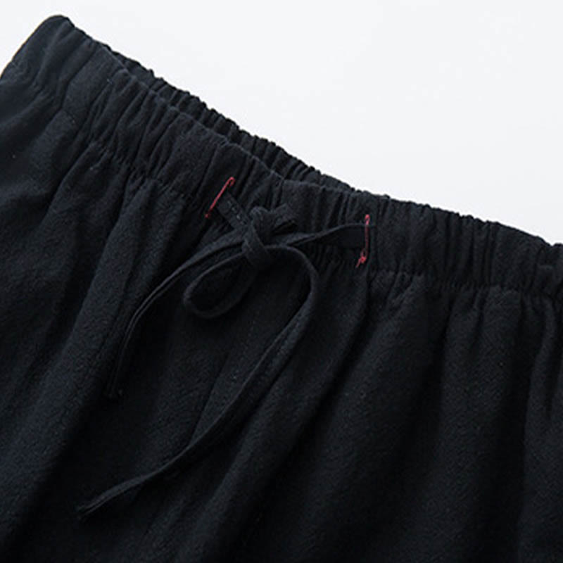 Buddha Stones 2 szt. męski garnitur Tang żakardowy wzór winorośli żaba-guzik bawełniany długi rękaw koszula spodnie zestaw - image 11