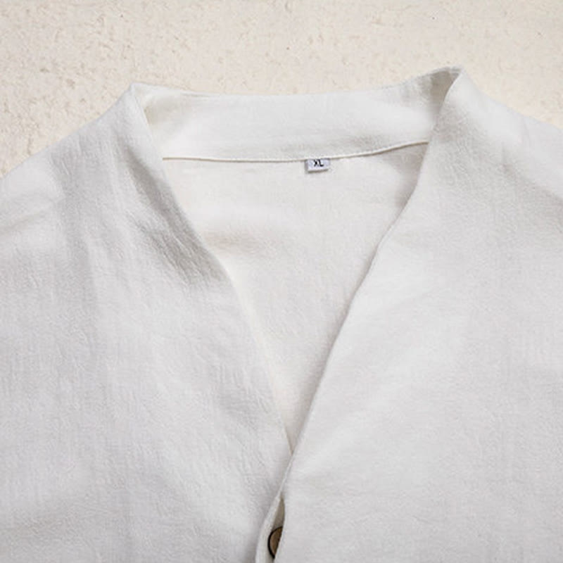 Koszula męska z długim rękawem i dekoltem w serek Buddha Stones Zen Clothing - image 6