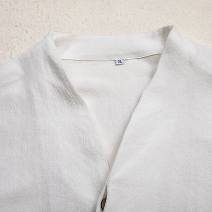 Koszula męska z długim rękawem i dekoltem w serek Buddha Stones Zen Clothing - image 6