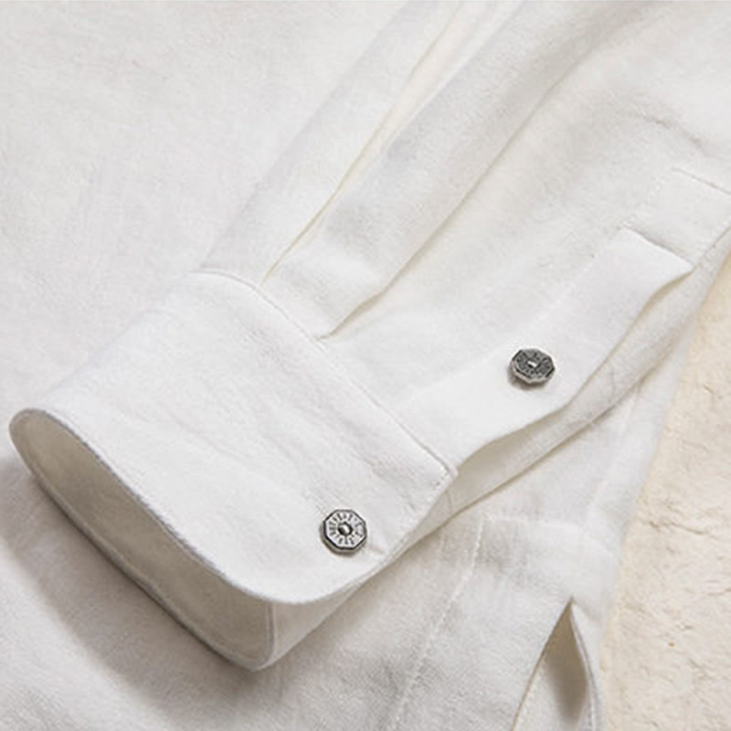 Koszula męska z długim rękawem i dekoltem w serek Buddha Stones Zen Clothing - image 8