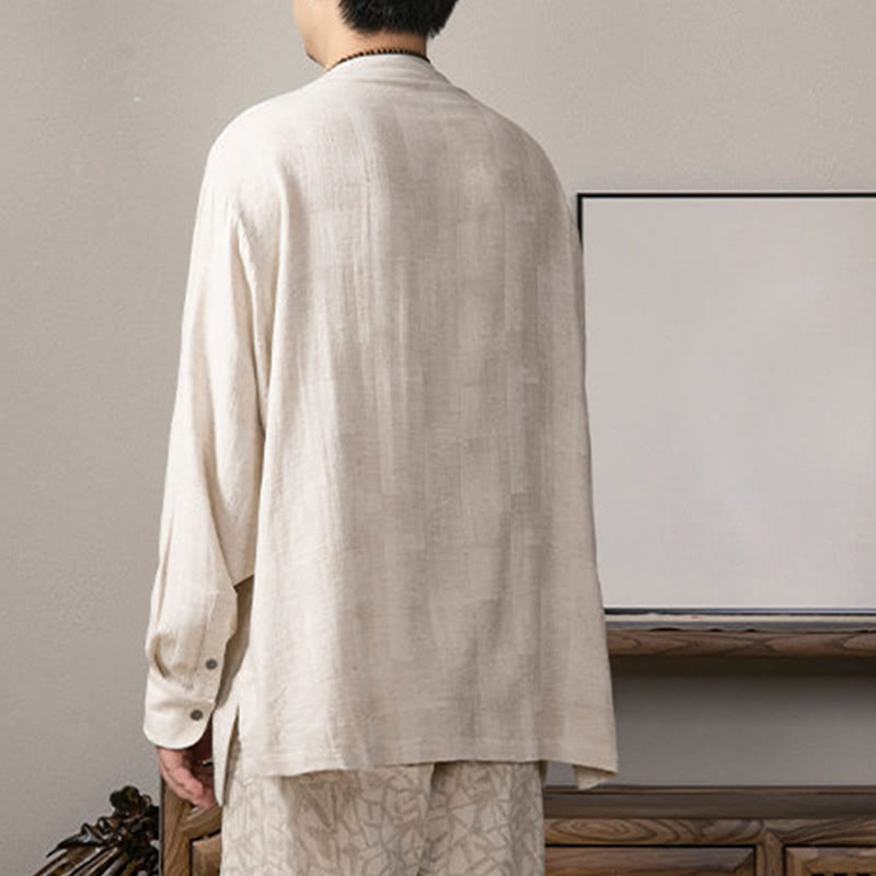 Koszula męska z długim rękawem i dekoltem w serek Buddha Stones Zen Clothing - image 13