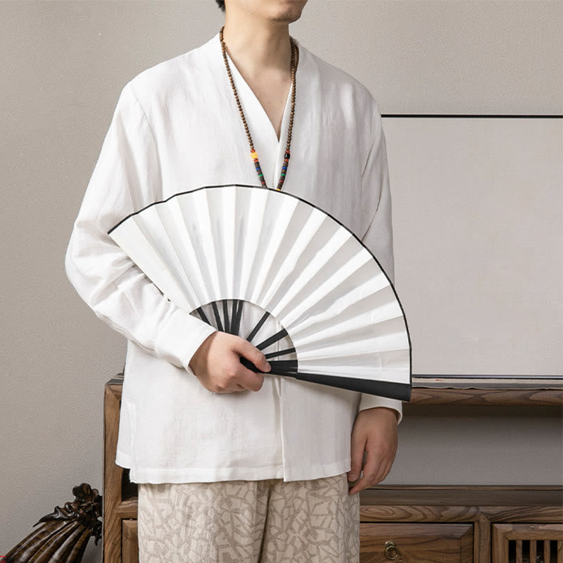 Koszula męska z długim rękawem i dekoltem w serek Buddha Stones Zen Clothing - image 1