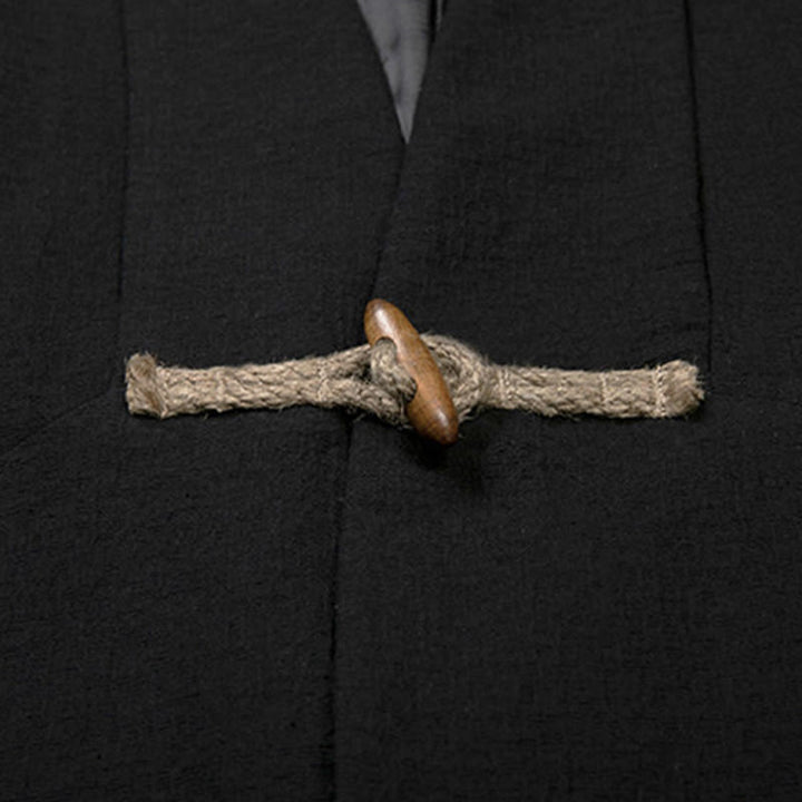 Buddha Stones Jesień Prosty Bawełniany Męski Długi Rękaw Średniej Długości Płaszcz Odzież - image 8