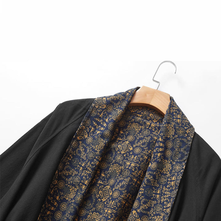 Płaszcz męski z bawełny Buddha Stones Fall o średniej długości, dwustronna kurtka - image 10