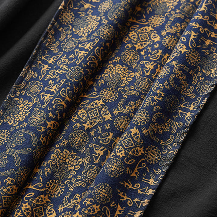 Płaszcz męski z bawełny Buddha Stones Fall o średniej długości, dwustronna kurtka - image 13