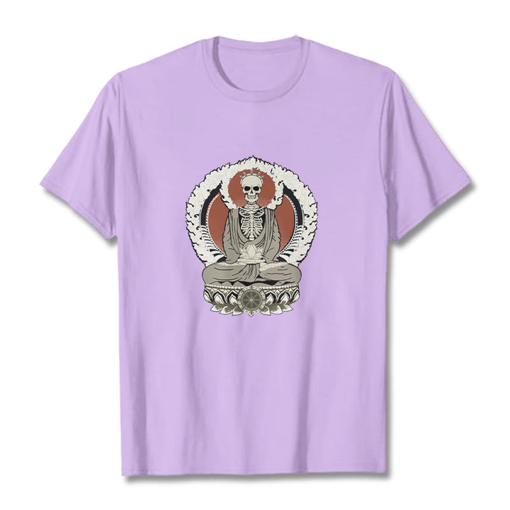 Koszulka z nadrukiem szkieletu z Buddha Stones - Śliwka - 2XL - image 16
