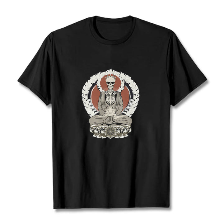 Koszulka z nadrukiem szkieletu z Buddha Stones - Czarny - 2XL - image 0