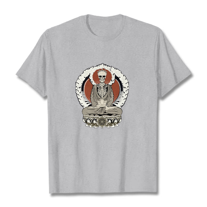 Koszulka z nadrukiem szkieletu z Buddha Stones - Jasnoszary - 2XL - image 19