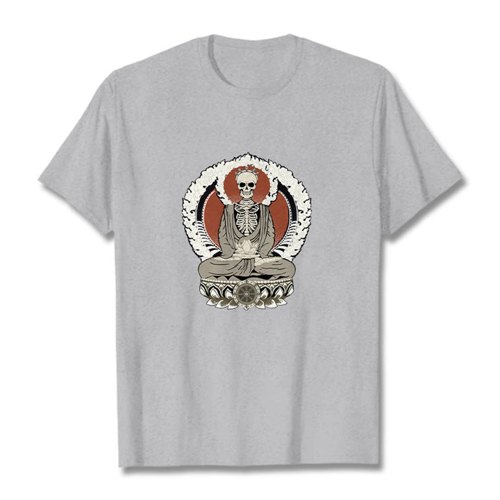 Koszulka z nadrukiem szkieletu z Buddha Stones - Jasnoszary - 2XL - image 19