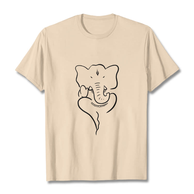Koszulka z Buddha Stones Kamienie Ganesh Słoń Szkic Wzór T-shirt - For - 2XL - image 8