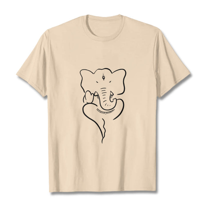 Koszulka z Buddha Stones Kamienie Ganesh Słoń Szkic Wzór T-shirt - For - 2XL - image 8
