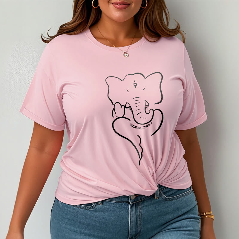 Koszulka z Buddha Stones Kamienie Ganesh Słoń Szkic Wzór T-shirt - image 13