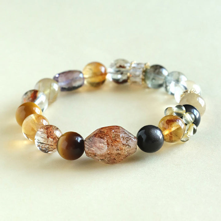 Buddha Stones Super Seven Crystal Topaz Obsidian Tiger Eye Positivity