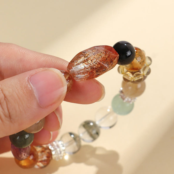 Buddha Stones Super Seven Crystal Topaz Obsidian Tiger Eye Positivity