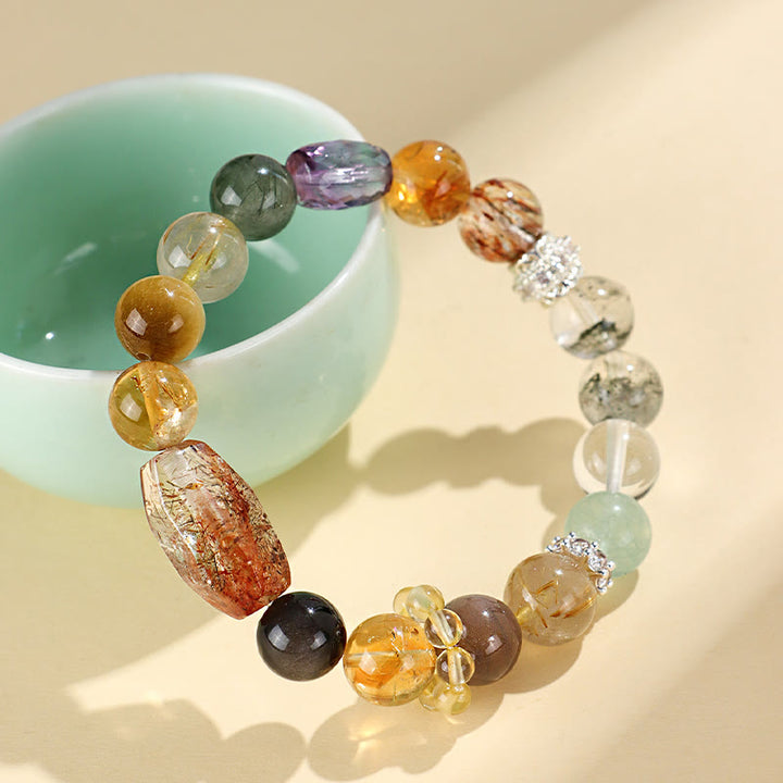 Buddha Stones Super Seven Crystal Topaz Obsidian Tiger Eye Positivity