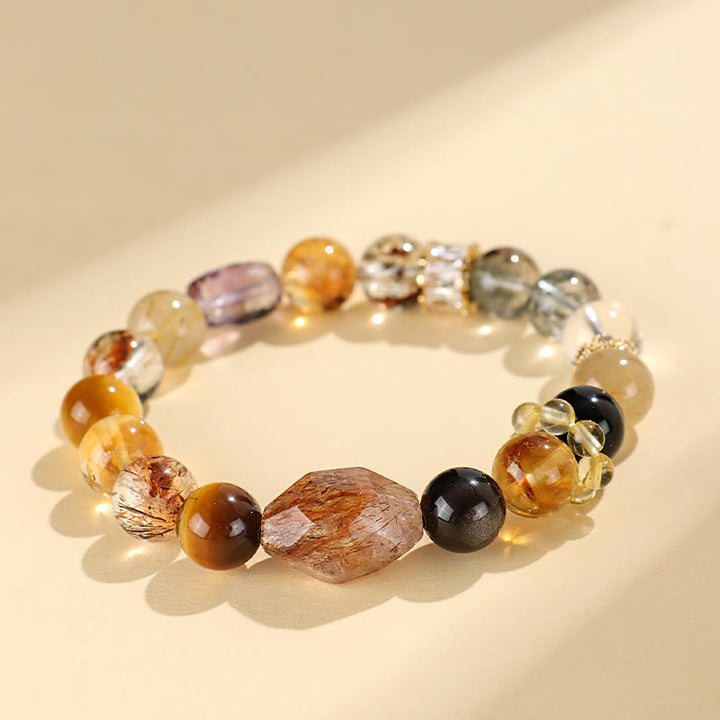 Buddha Stones Super Seven Crystal Topaz Obsidian Tiger Eye Positivity