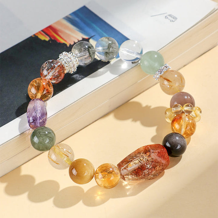 Buddha Stones Super Seven Crystal Topaz Obsidian Tiger Eye Positivity