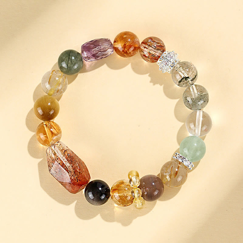 Buddha Stones Super Seven Crystal Topaz Obsidian Tiger Eye Positivity