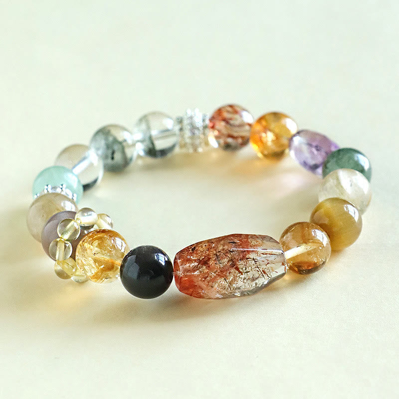 Buddha Stones Super Seven Crystal Topaz Obsidian Tiger Eye Positivity
