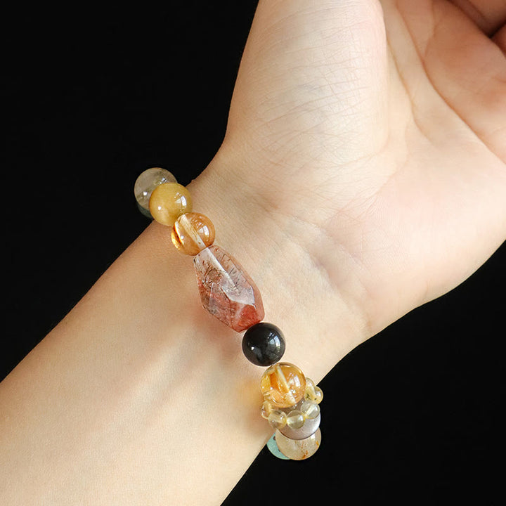 Buddha Stones Super Seven Crystal Topaz Obsidian Tiger Eye Positivity