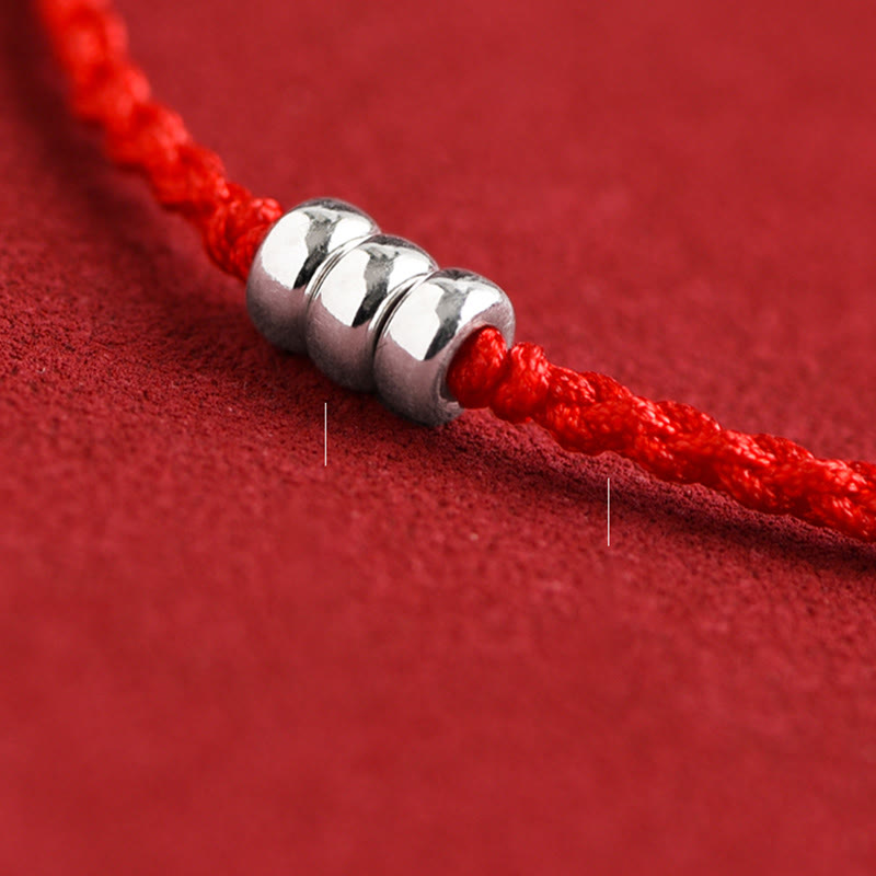 Buddha Stones 925 Srebrne Koraliki Ochrona Szczęścia Bransoletka Pleciona Bransoletka na Nogę - image 13