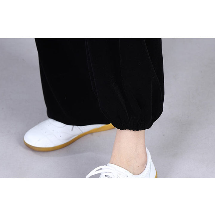 Buddha Stones 2 szt. Jesień Zima Tai Chi Medytacja Qigong Zen Praktyka Unisex Welur Pluszowy Zestaw Ubrań - image 6