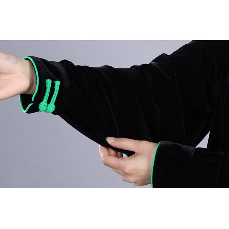 Buddha Stones 2 szt. Jesień Zima Tai Chi Medytacja Qigong Zen Praktyka Unisex Welur Pluszowy Zestaw Ubrań - image 4