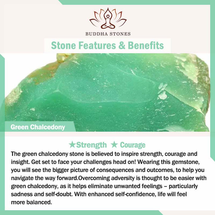Wisiorek z zielonego chalcedonu i tykwy Buddha Stones