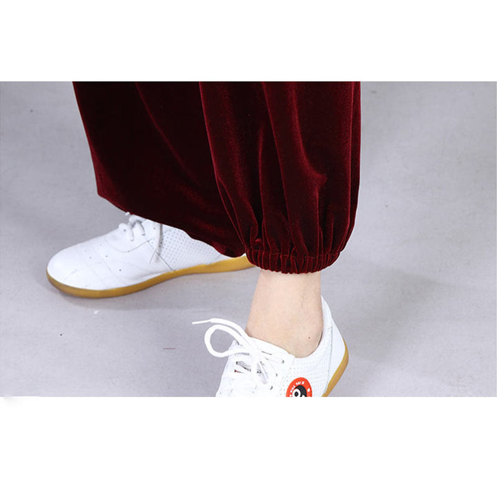 Buddha Stones 2 szt. Jesień Zima Tai Chi Qigong Praktyka Unisex Żaba-guzik Medytacja Welur Odzież Zestaw - image 12