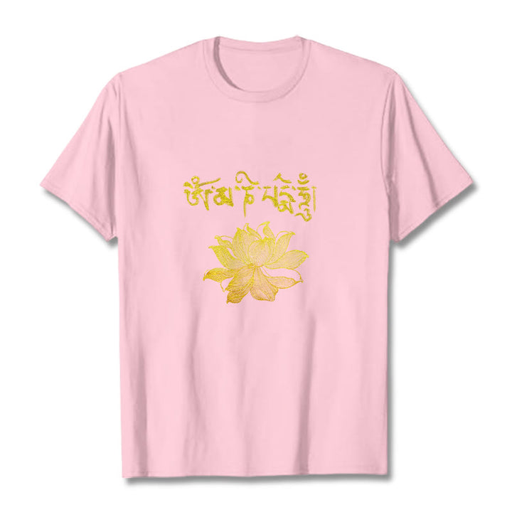 Buddha Stones Koszulka z sanskryckim motywem Golden Lotus - Jasnoróżowy - 2XL - image 11