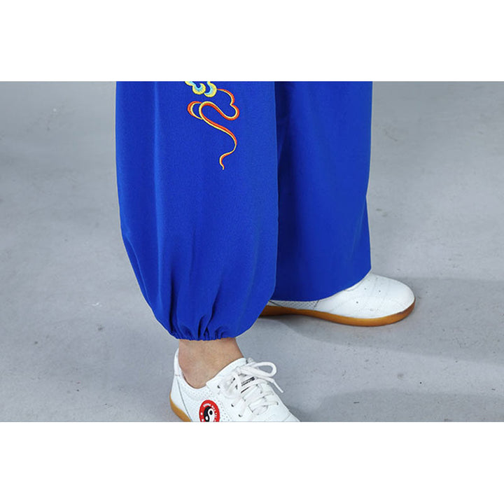 Buddha Stones 2 szt. Jesień Kolorowe Pomyślne Chmury Tai Chi Medytacja Qigong Zen Praktyka Unisex Zestaw Ubrań Bawełnianych