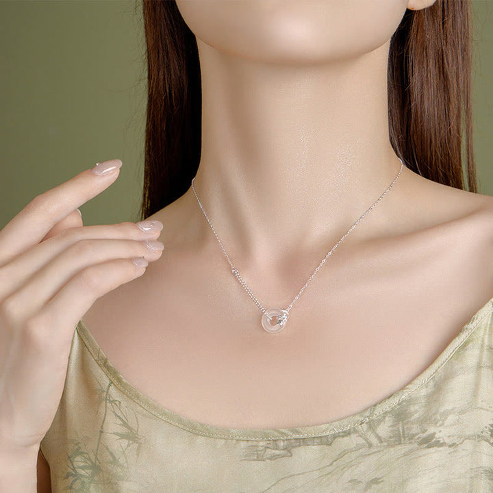 Buddha Stones 925 Srebro Sterlingowe Tulip Chalcedon Klamra Pokoju Naszyjnik Wisiorek Fortune - image 3