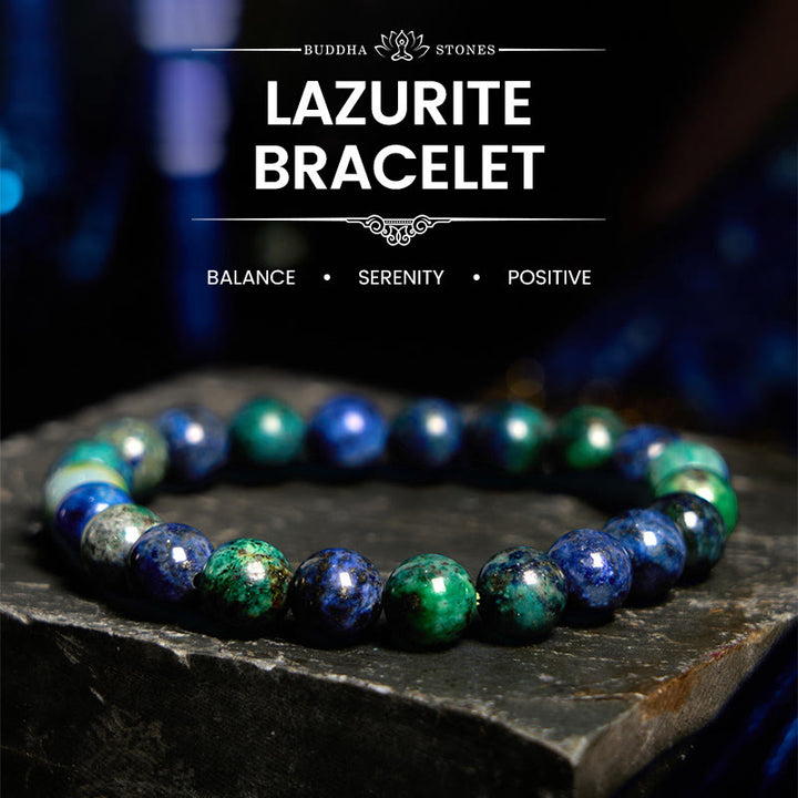 Buddha Stones , lazurytu i lapis lazuli, spokój - Lazuryt (obwód nadgarstka: 14-15 cm) - image 0