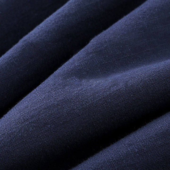 Buddha Stones Zimowy męski garnitur typu Tang z żabą i guzikami Lniana bawełniana kurtka z podszewką z polaru Koszula z kieszeniami - image 2