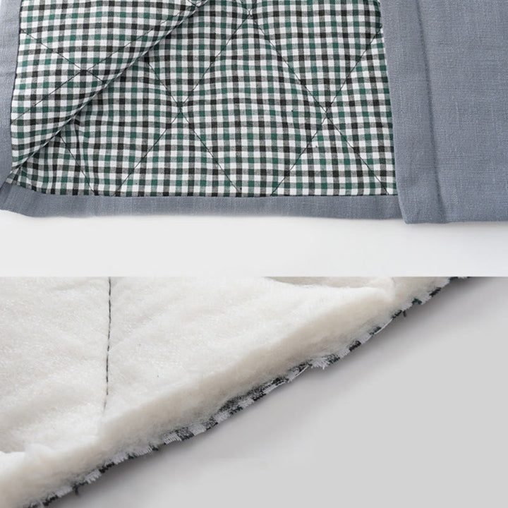 Buddha Stones Zimowy męski garnitur typu Tang z żabą i guzikami Lniana bawełniana kurtka z podszewką z polaru Koszula z kieszeniami - image 11