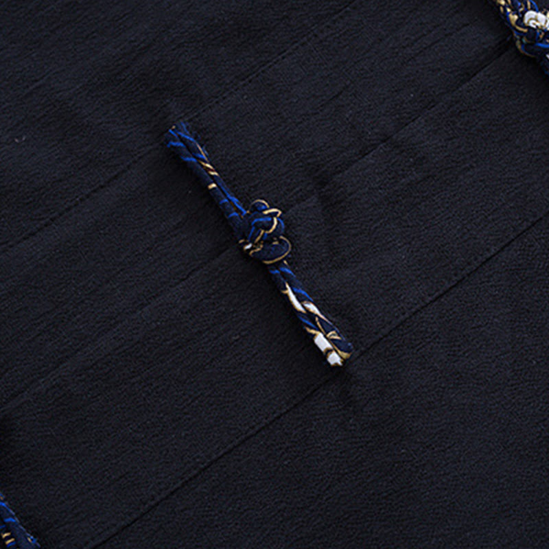 Buddha Stones Męski Żabkowy Garnitur Tang Bawełna Biały Żuraw Haft Kurtka Koszula Koszula Z Kieszeniami - image 4