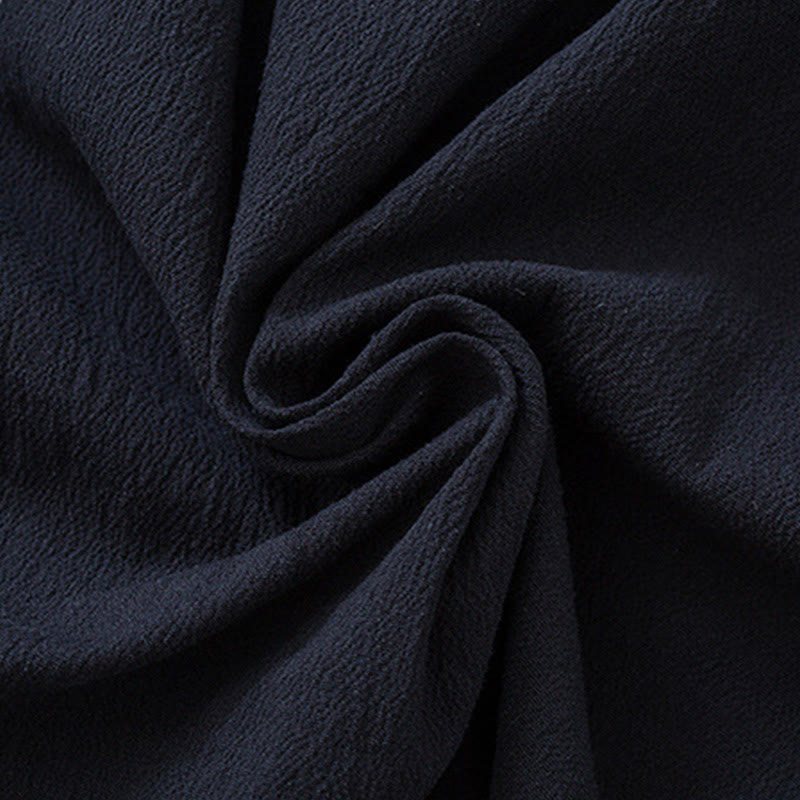 Buddha Stones Męski Żabkowy Garnitur Tang Bawełna Biały Żuraw Haft Kurtka Koszula Koszula Z Kieszeniami - image 8