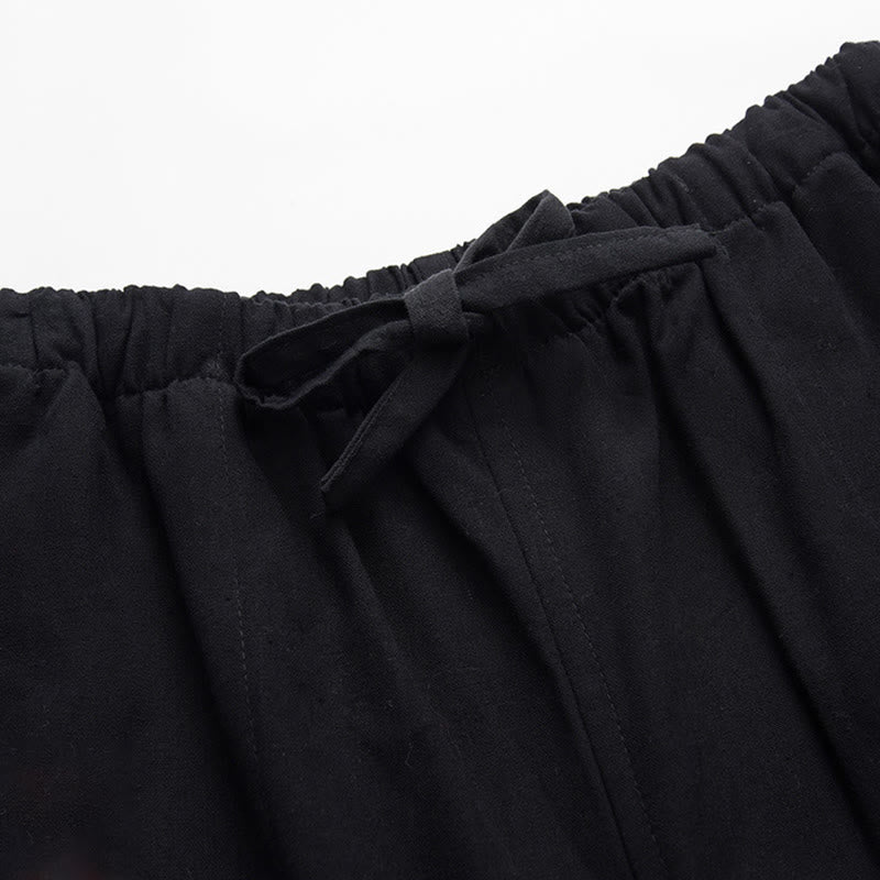 Buddha Stones 2 szt. Jesienny męski garnitur Tang z żabą i guzikami, bawełniana koszula z długim rękawem i spodniami - image 10