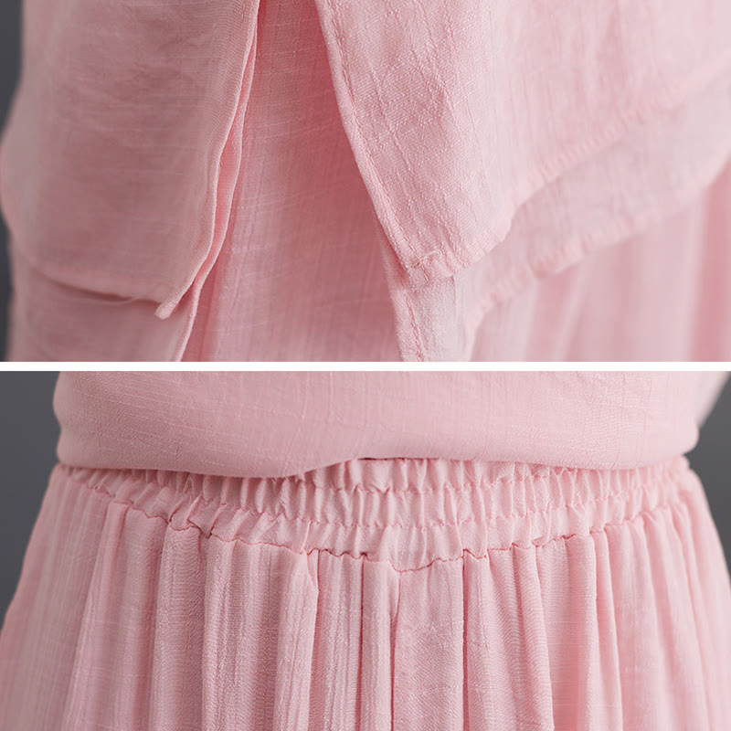 Buddha Stones 2 szt. Solidna damska koszula z długim rękawem i spodniami do medytacji - image 10