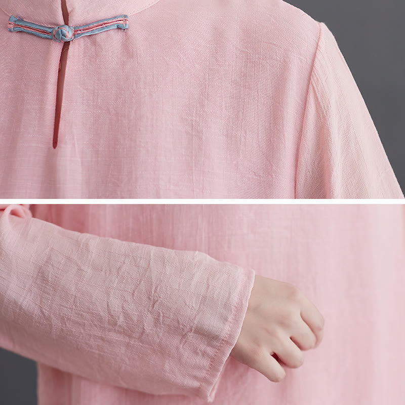 Buddha Stones 2 szt. Solidna damska koszula z długim rękawem i spodniami do medytacji - image 9