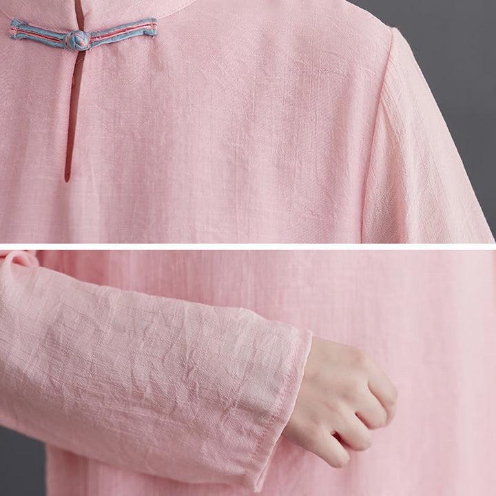 Buddha Stones 2 szt. Solidna damska koszula z długim rękawem i spodniami do medytacji - image 9