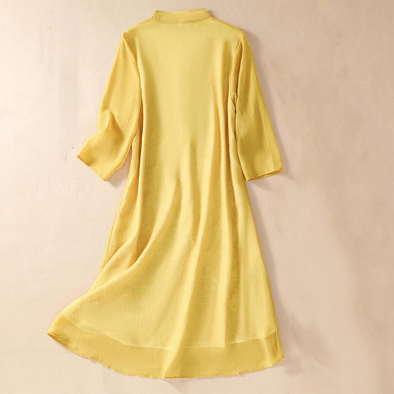 Buddha Stones damskie haftowane kwiaty żaba-guziki koszula sukienka szerokie nogawki spodnie - image 2