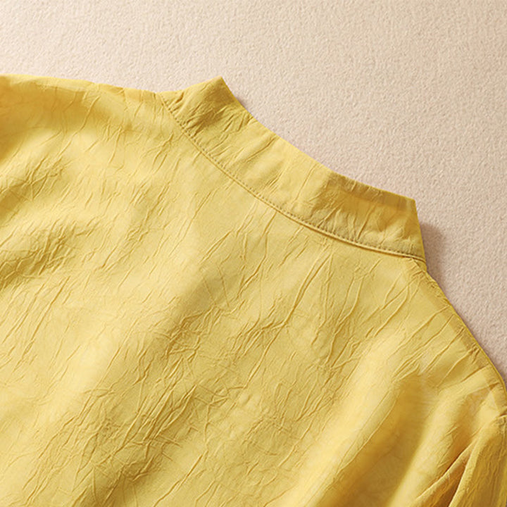 Buddha Stones damskie haftowane kwiaty żaba-guziki koszula sukienka szerokie nogawki spodnie - image 7