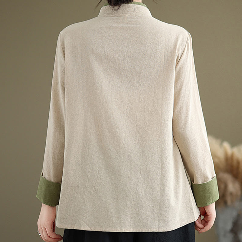 Koszula damska z długim rękawem i sznurowaniem w jednolitym kolorze z motywem Buddha Stones Hanfu - image 5