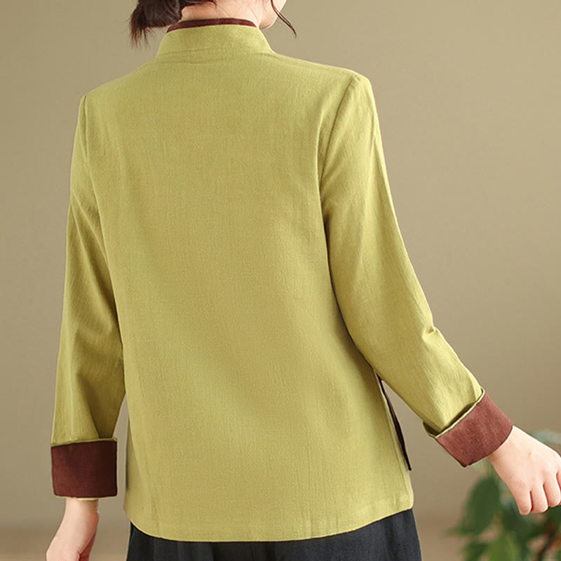 Koszula damska z długim rękawem i sznurowaniem w jednolitym kolorze z motywem Buddha Stones Hanfu - image 12