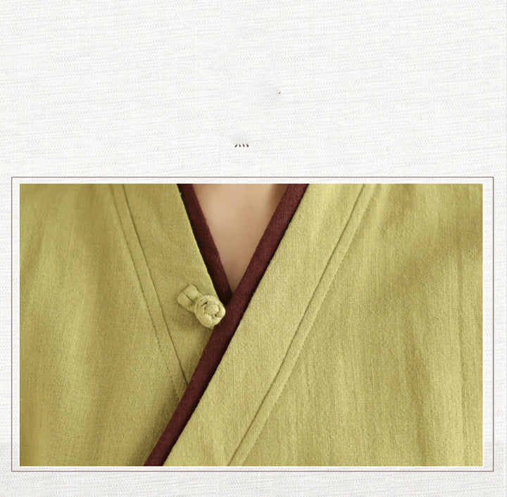 Koszula damska z długim rękawem i sznurowaniem w jednolitym kolorze z motywem Buddha Stones Hanfu - image 14