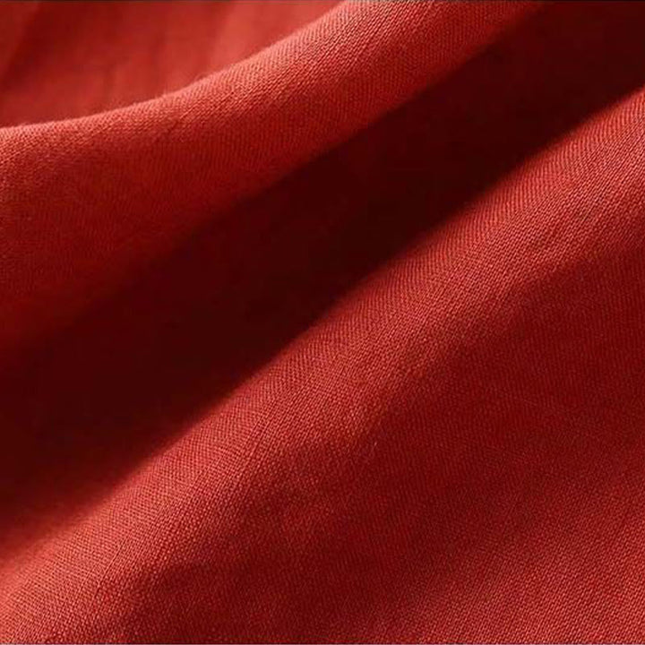 Koszula damska z długim rękawem z bawełny i lnu z motywem kwiatów Buddha Stones w stylu retro