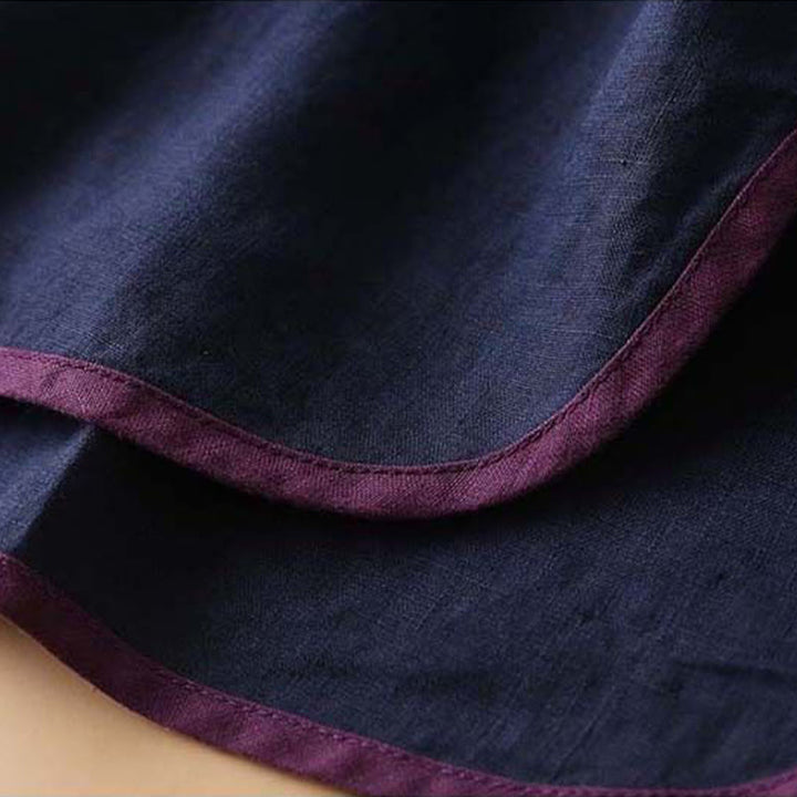 Koszula damska z długim rękawem z bawełny i lnu z motywem kwiatów Buddha Stones w stylu retro