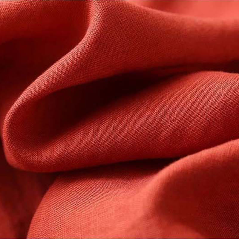 Koszula damska z długim rękawem z bawełny i lnu z motywem kwiatów Buddha Stones w stylu retro