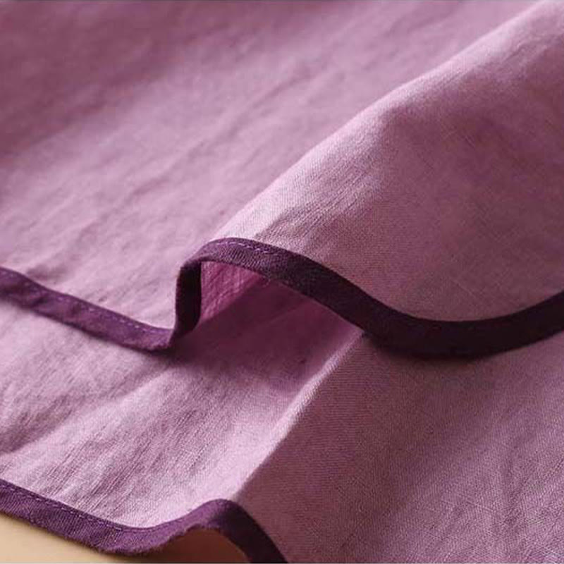 Koszula damska z długim rękawem z bawełny i lnu z motywem kwiatów Buddha Stones w stylu retro